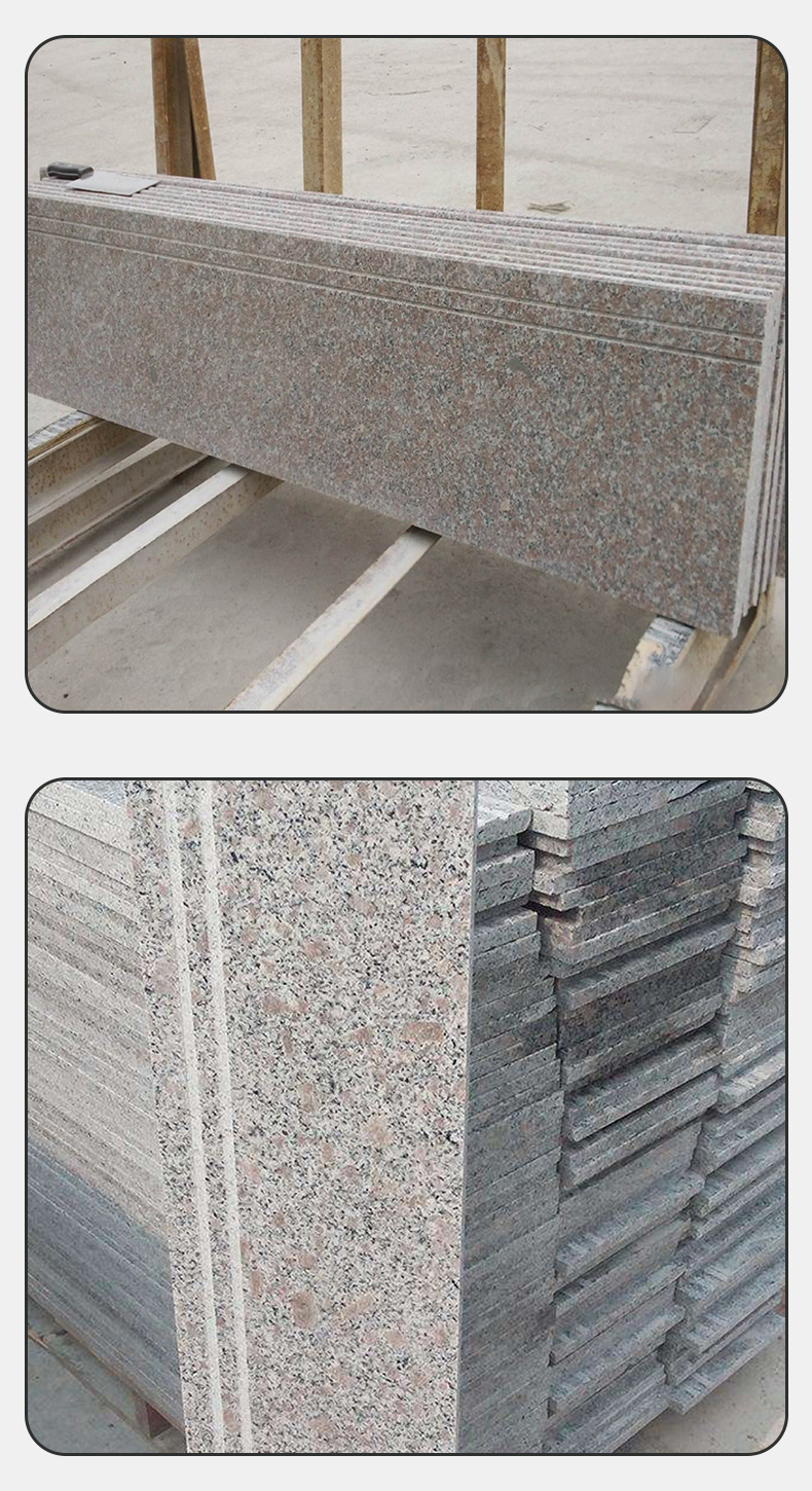 大理石樓梯踏步 戶外石材花崗巖臺階石 芝麻灰樓梯踏步廠家